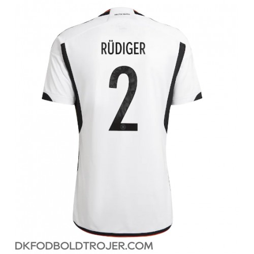 Billige Tyskland Antonio Rudiger #2 Hjemmebane Fodboldtrøjer VM 2022 Kortærmet